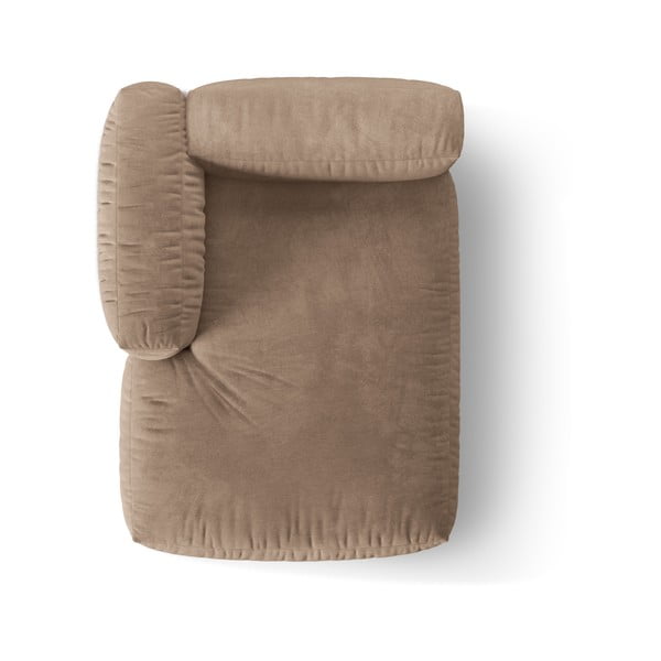 Svjetlo smeđa baršunasti modularna sjedeća garnitura (s lijevim kutom) Martina – Micadoni -image-3