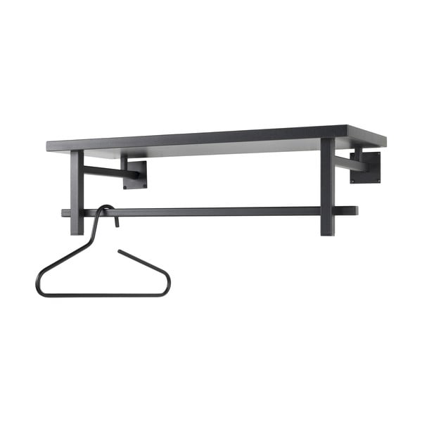 Crna metalna zidna vješalica s policom 76 cm Simplon – Spinder Design-image-2