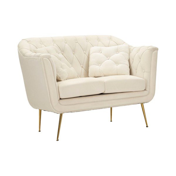 Krem baršunasti sofa 130 cm Budapest – Mauro Ferretti-image-2