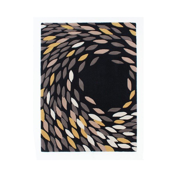 Flair Rugs Swirl crni / zlatni, 160 x 230 cm-image-1