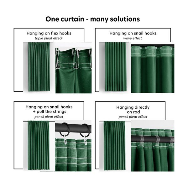 Zelena zavjesa za djelomično zamračenje od samta 265x250 cm Velto – Filumi-image-4