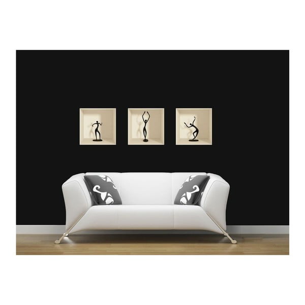 Set od 3 naljepnice s 3D efektom Ambiance Dancing Figures-image-2