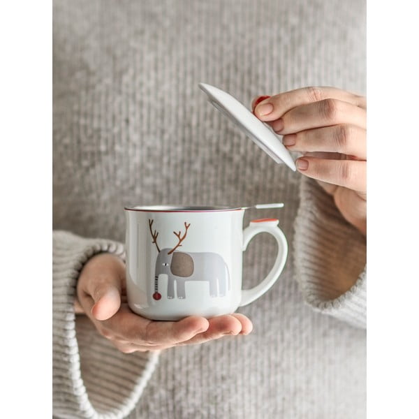 Krem šalica s božićnim motivom s cjedilom od kamenine 300 ml Valentin – Bloomingville-image-1