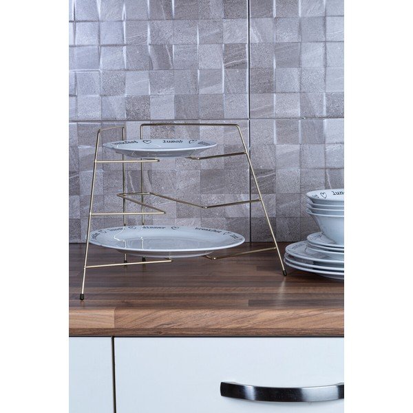 Metalna dodatna kuhinjska polica u zlatnoj boji 37x25 cm Rowan – Premier Housewares-image-1