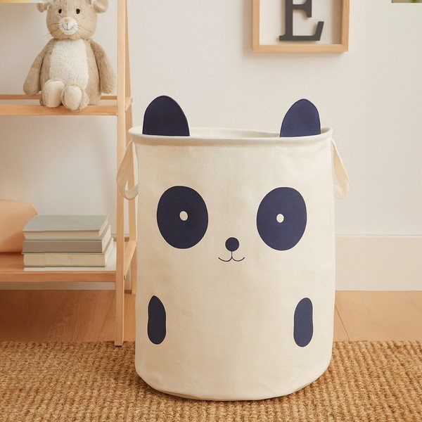 Bijela tekstilna dječja kutija za pohranu ø 38x48 cm Mimo Panda Face – Premier Housewares-image-1