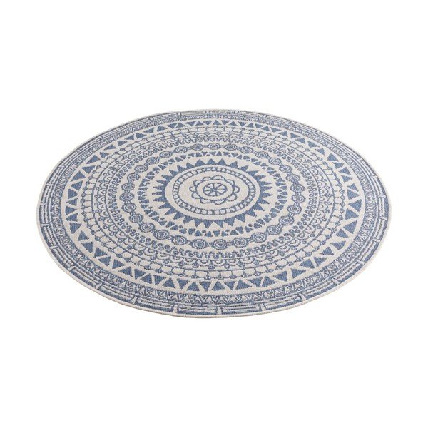 Plavo-krem vanjski tepih NORTHRUGS Coron, ø 140 cm-image-2