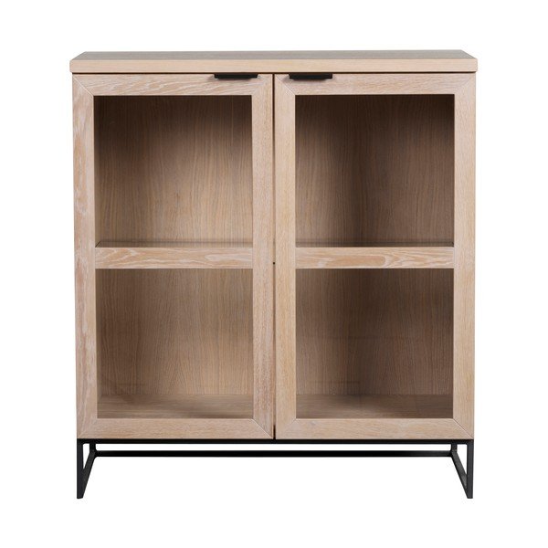 Vitrina od hrastovog drveta u prirodnoj boji 95x105 cm Everett - Rowico-image-3