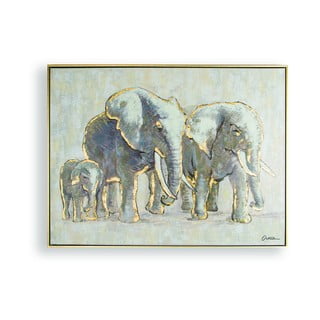 Ručno slikana slika Graham & Smeđi Elephant Family, 80 x 60 cm