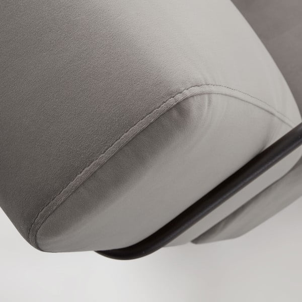 Siva baršunasta fotelja Kave Home Gamer-image-4