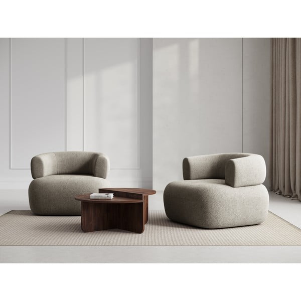 Svijetlo siva fotelja od bouclé tkanine Jenny – Micadoni Home-image-1