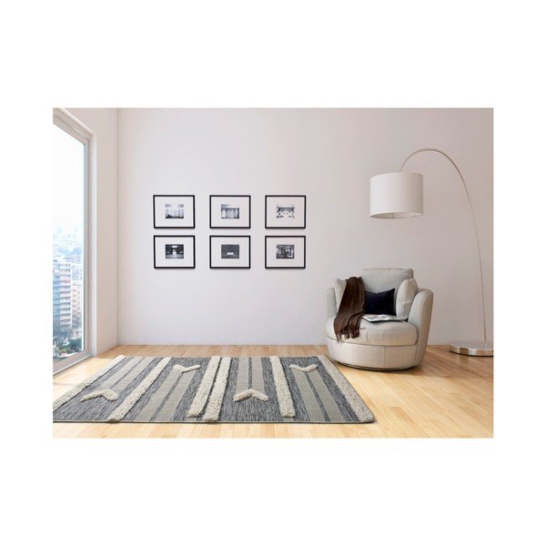 Bijelo-sivi tepih Universal Cheroky Line, 55 x 110 cm-image-1