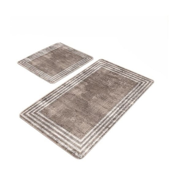 Smeđe od samta kupaonske prostirke u setu 2 kom 60x100 cm – Mila Home