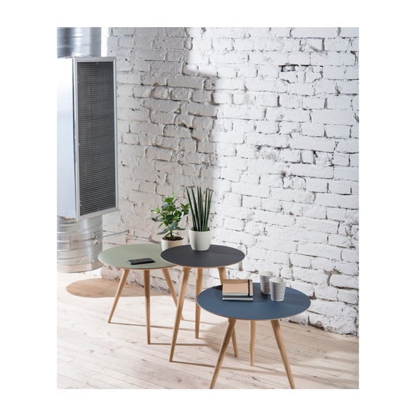 Stolić od hrastovog drveta drveta sa crnom pločom Gazzda Arp, ⌀ 55 cm-image-1