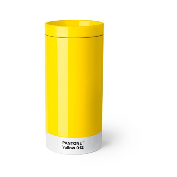 Žuta putna šalica od nehrđajućeg čelika Pantone, 430 ml