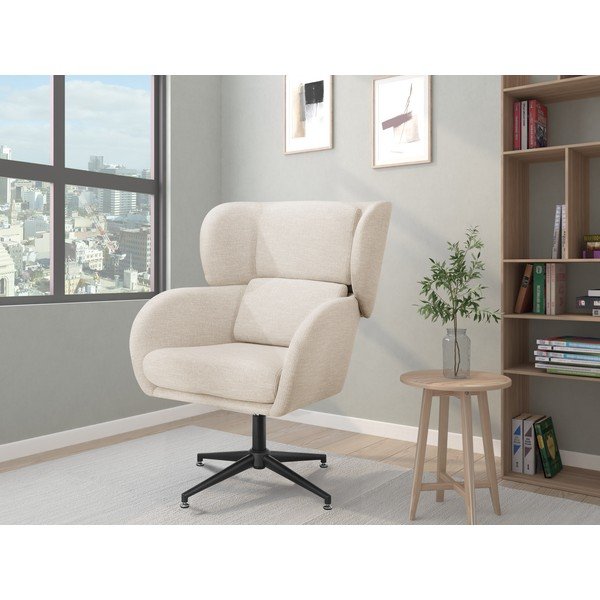 Bijela baršunasti wing fotelja Vanessa – Støraa-image-1