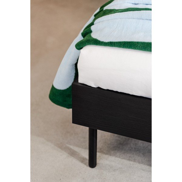 Crni tapecirani/od iverice bračni krevet s podnicom 180x200 cm Streiko – noo.ma-image-4