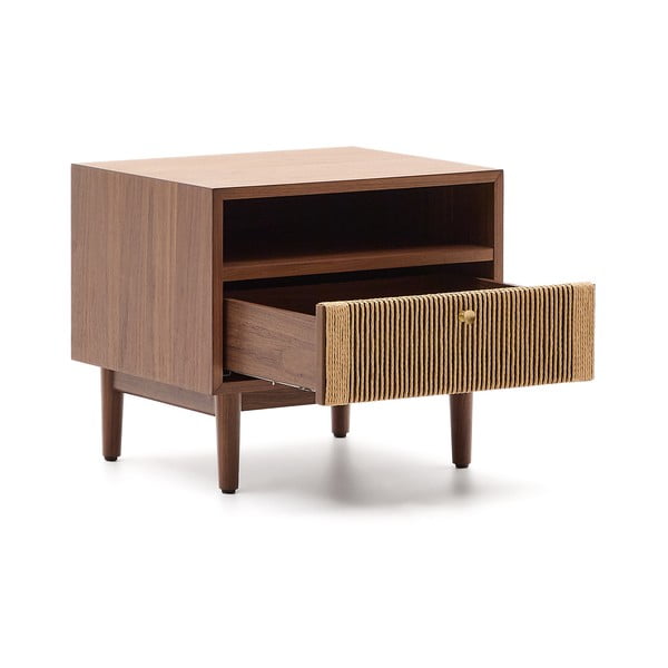 Smeđi noćni ormarić u dekoru oraha Elan – Kave Home-image-3