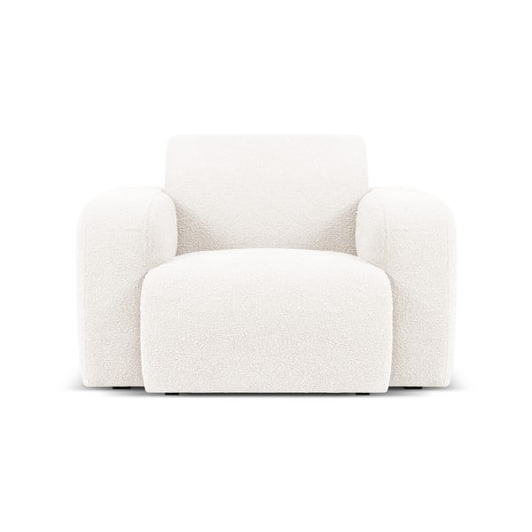 Bijela fotelja od bouclé tkanine Molino – Micadoni Home