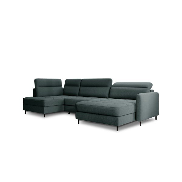 Zelena baršunasti sklopiva/s prostorom za odlaganje kutna garnitura (s lijevim kutom/u obliku slova "U") Berrto – ELTAP-image-2