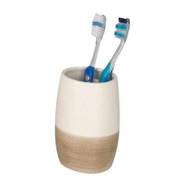 Krem bijela keramička šalica za četkice za zube Wenkoo Nature