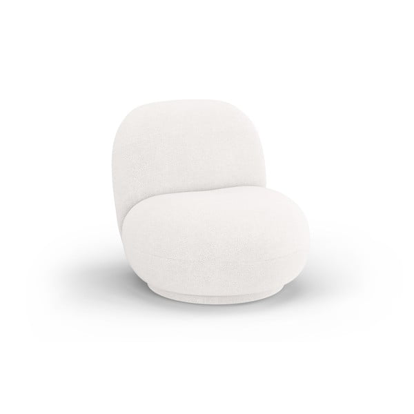 Bijela fotelja od bouclé tkanine Chuck – Micadoni Home