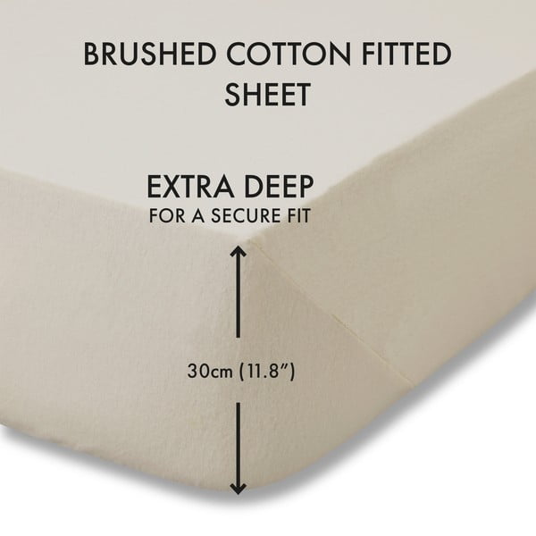 Bež pamučna plahta 90x190 cm – Catherine Lansfield-image-3