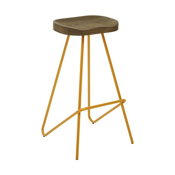 Barska stolica od čvrstog brijesta u zlatnoj boji/u prirodnoj boji (visine sjedala 78 cm) District – Premier Housewares