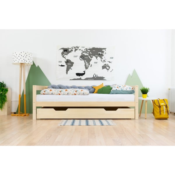 Drvena ladica ispod kreveta s podnicom i punim dnom Benlemi Buddy, 80 x 160 cm