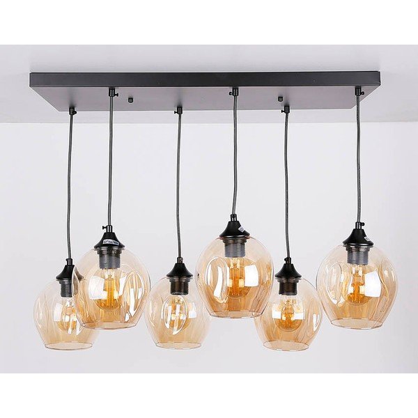 Crna visilica sa staklenim sjenilom 33x67 cm Aspa - Candellux Lighting-image-4