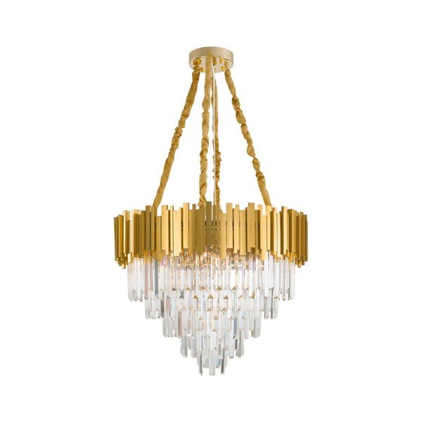 Metalna viseća svjetiljka u zlatnoj boji s kristalnim sjenilom ø 73 cm Grane – Nova Luce