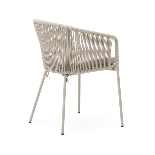 Krem metalna/podstavljena vrtna stolica Yanet – Kave Home-image-4