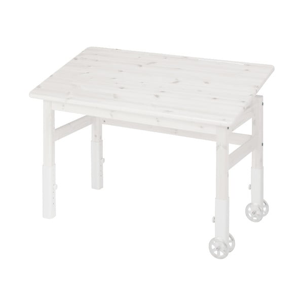 Bijeli pisaći stol od borovine s preklopnom pločom Flexa Elegant