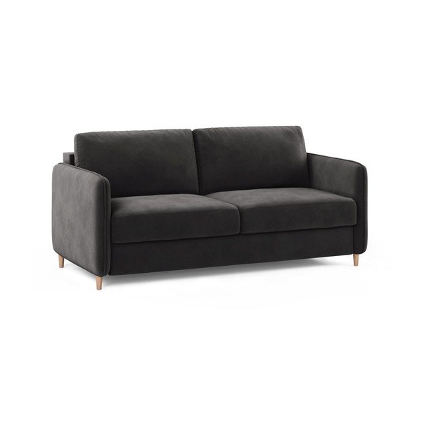 Tamno siva baršunasti sofa za spavanje 184 cm – Micadoni -image-2