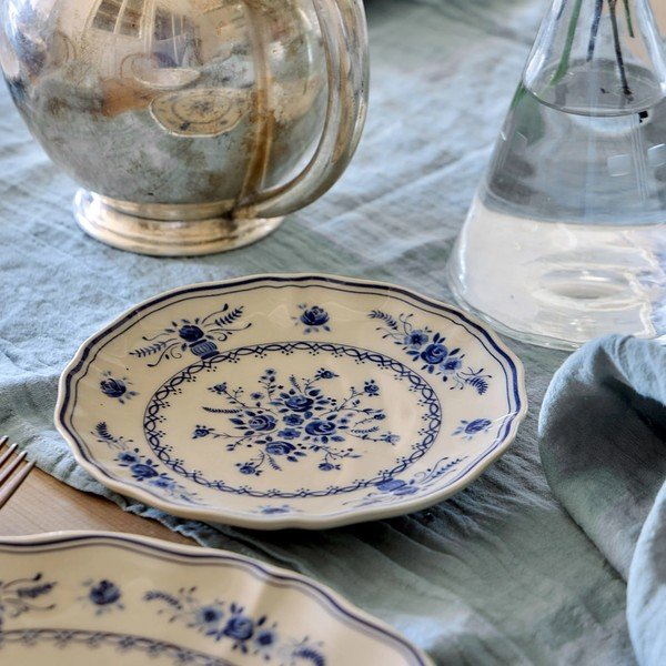 Plavi/bež desertni tanjur od kamenine ø 17 cm Vila – Costa Nova-image-1