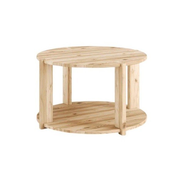 Okrugao stolić za kavu od masivnog bora u svijetloj prirodnoj boji ø 70 cm Tuck – Karup
