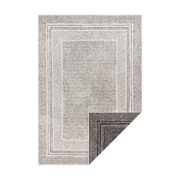 Crno-bijeli vanjski tepih Ragami Berlin, 80 x 150 cm