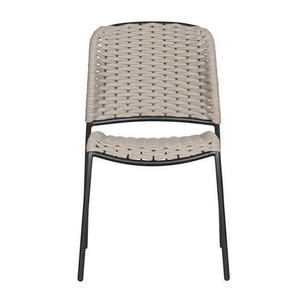 Crne/bež metalne vrtne stolice u setu 2 kom Taku – Exotan-image-2