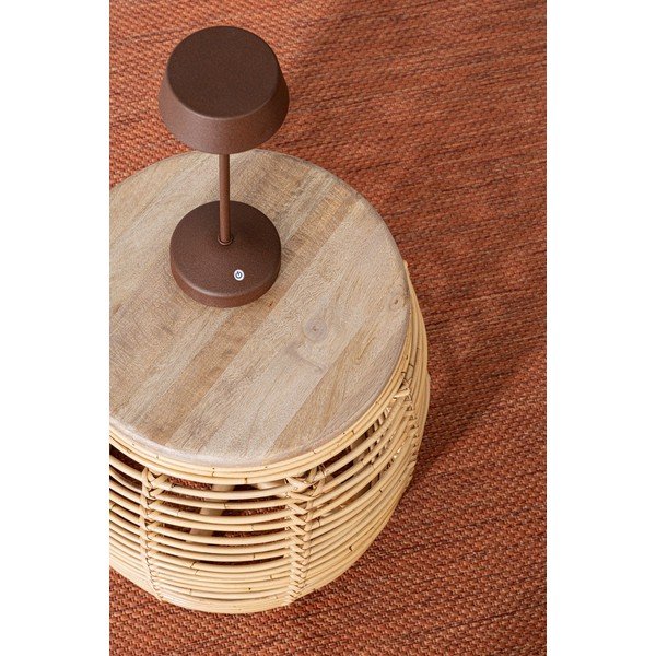 Smeđa metalna LED stolna lampa s mogućnosti zatamnjivanja/s bežičnim punjačem s plastičnim sjenilom (visina 33 cm) Esprit – Bizzotto-image-1