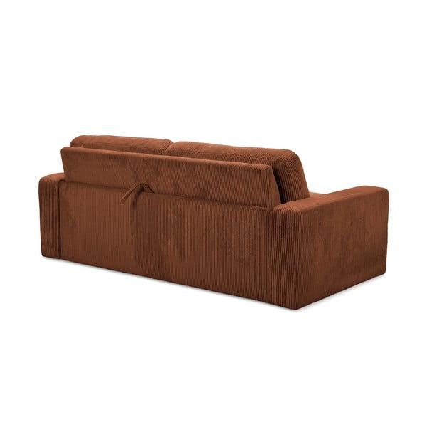 Sklopiva sofa od samta boja terakote 195 cm Nona – Makamii-image-4