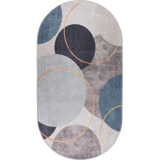 Plavi/sivi perivi tepih 80x120 cm Oval – Vitaus