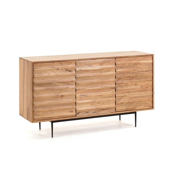 Svijetlosmeđa komoda od bagremovog drveta Kave Home Delsie, 147 x 81 cm-image-2