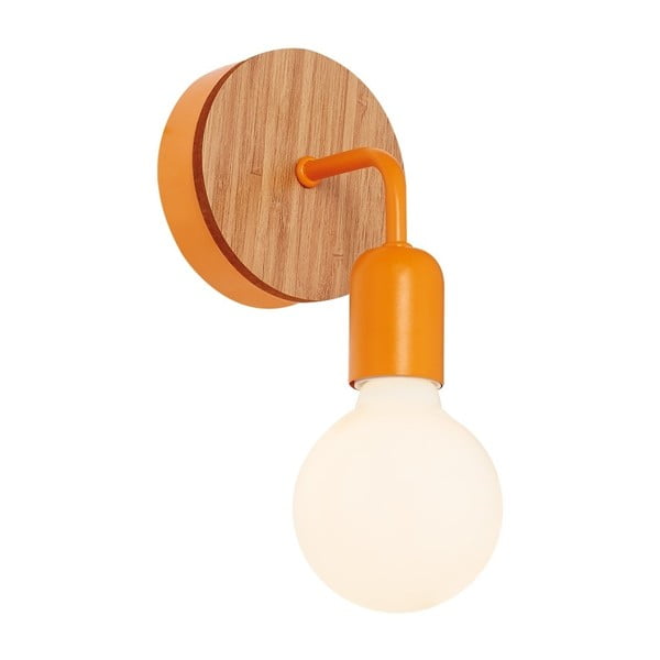 Narančasta zidna svjetiljka s drvenim detaljima Homemania Dekor Valetta