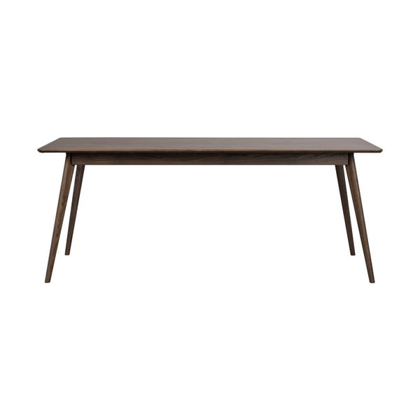 Tamno smeđi proširiv blagovaonski stol u dekoru hrasta 90x190 cm Yumi – Rowico