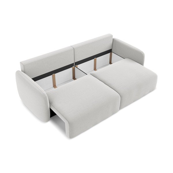 Svijetlo siva baršunasti sklopiva/s prostorom za odlaganje sofa 238 cm Kalena – Makamii-image-4