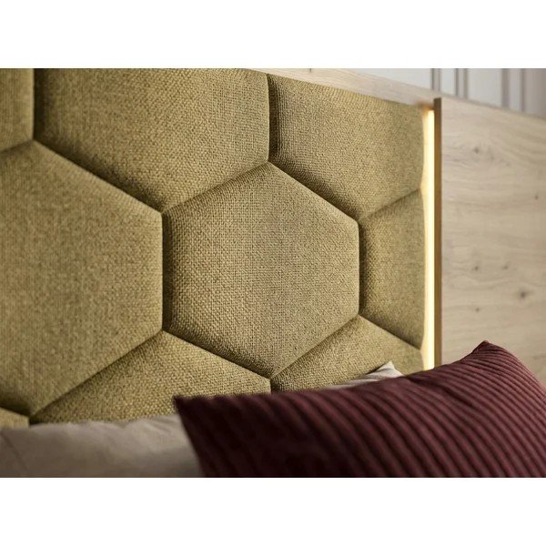 Zeleni tapecirani/od iverice bračni krevet s prostorom za odlaganje s podnicom 180x200 cm Palmeraie – Bobochic Paris-image-2