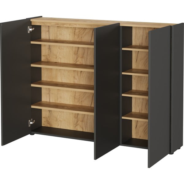 Antracitno sivi ormarić u dekoru hrasta 138x105x25 cm Libbiano – Germania-image-2