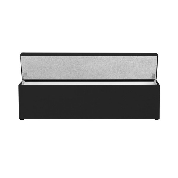 Crni otoman uz krevet s prostorom za odlaganje Kooko Home Manna, 47 x 180 cm-image-4