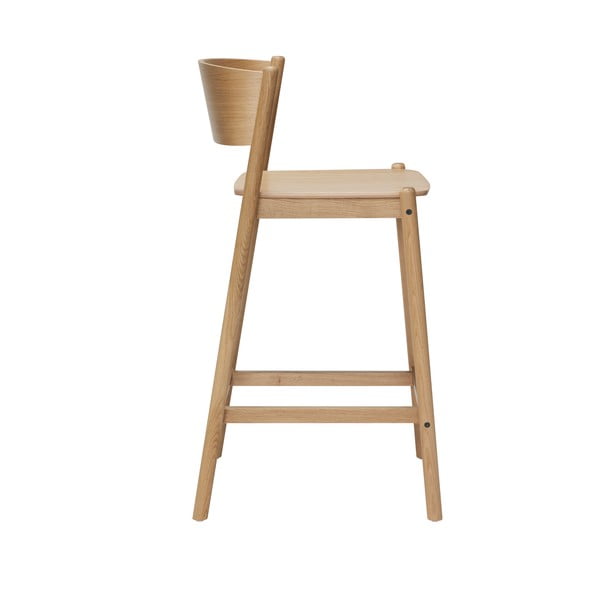 Barska stolica u dekoru hrasta u prirodnoj boji (visine sjedala 75 cm) Oblique – Hübsch-image-2