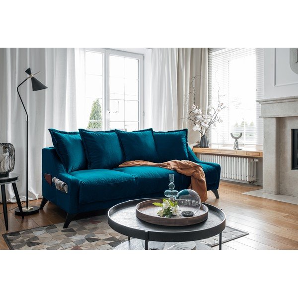 Petrolej plava baršunasta sofa Miuform Royal Rose-image-4