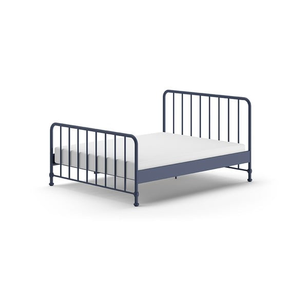 Plavi metalni krevet s podnicom 160x200 cm BRONXX – Vipack
